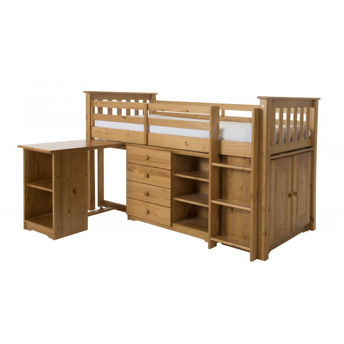 Porto Midi Sleeper with Desk, Chest & Bookcase