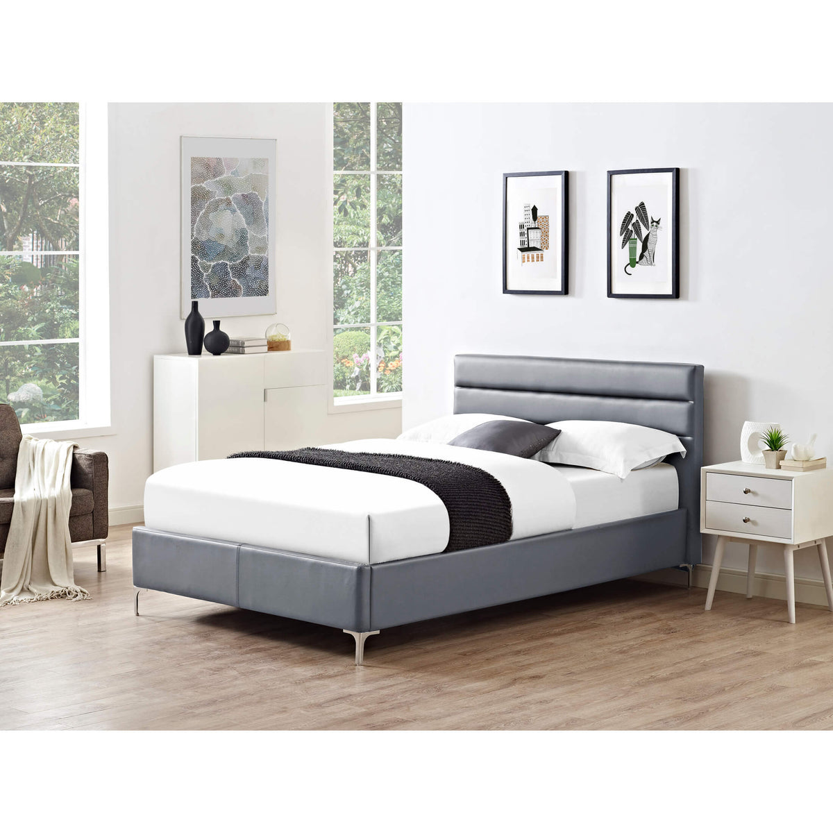 Arco PU Bed Grey