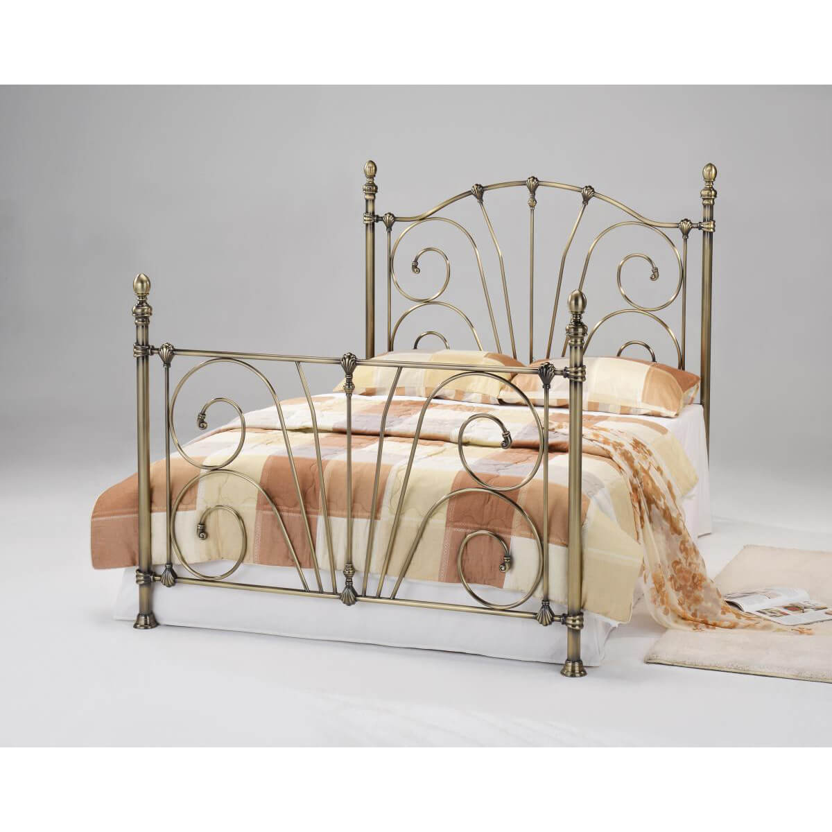 Beatrice Antique Brass Bed