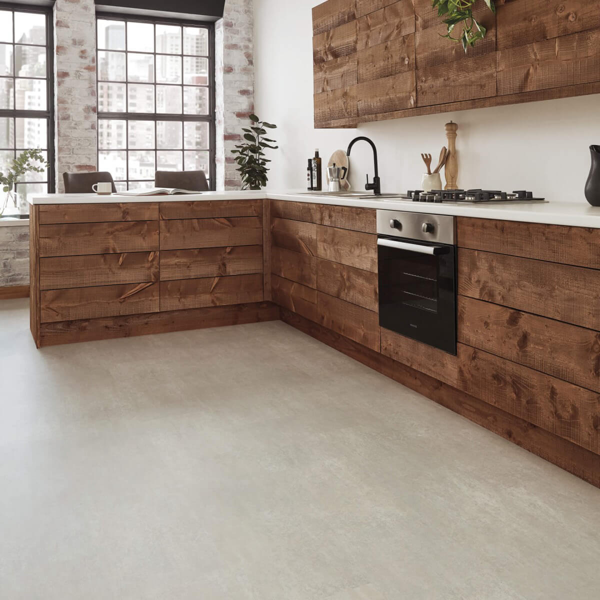 Karndean Knight Tile Gluedown Dove Grey Concrete
