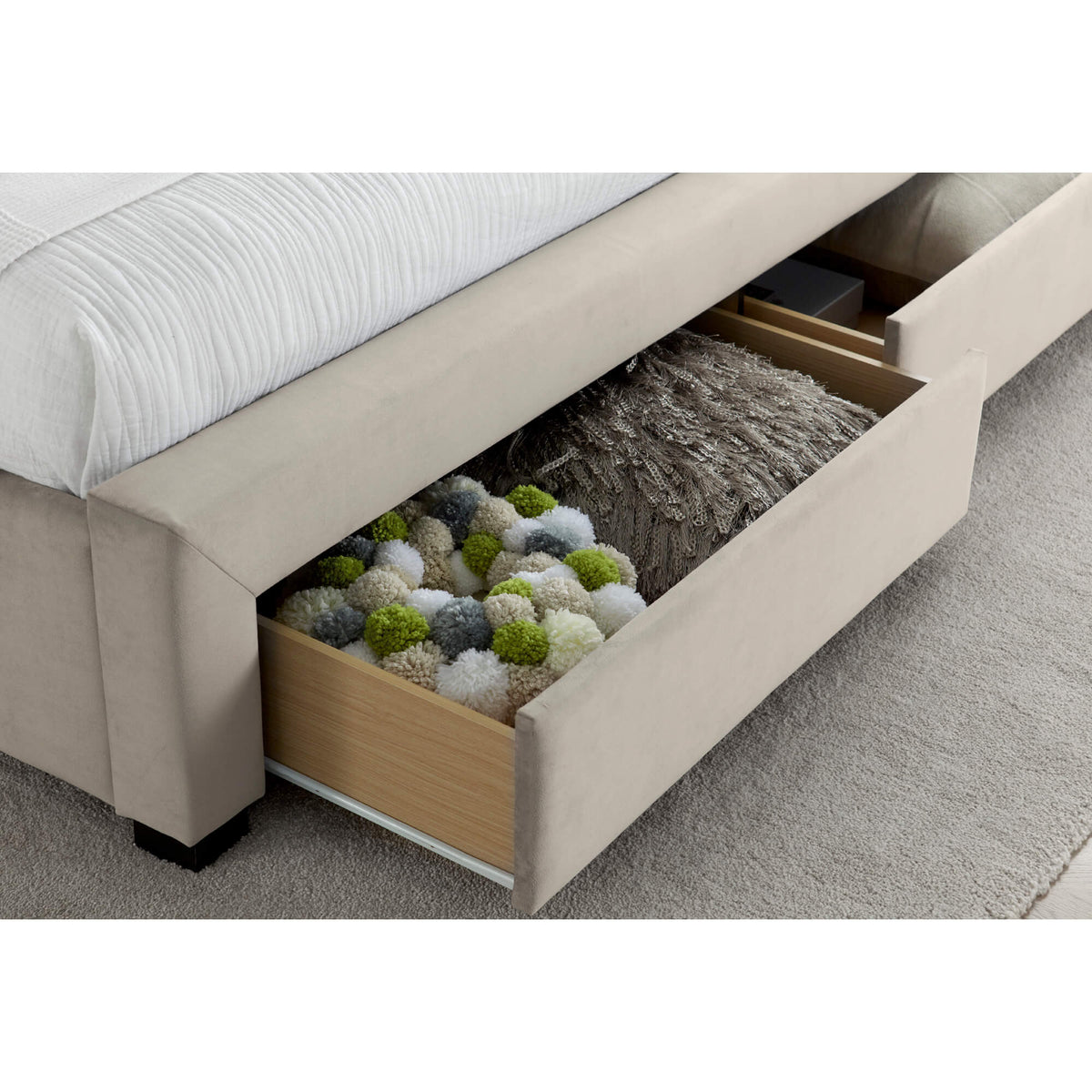 Newton Velvet 4 Drawer Storage