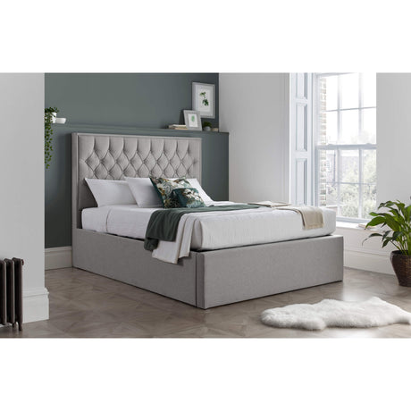Wilson Oatmeal Fabric Ottoman Bed