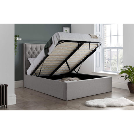 Wilson Oatmeal Fabric Ottoman Bed
