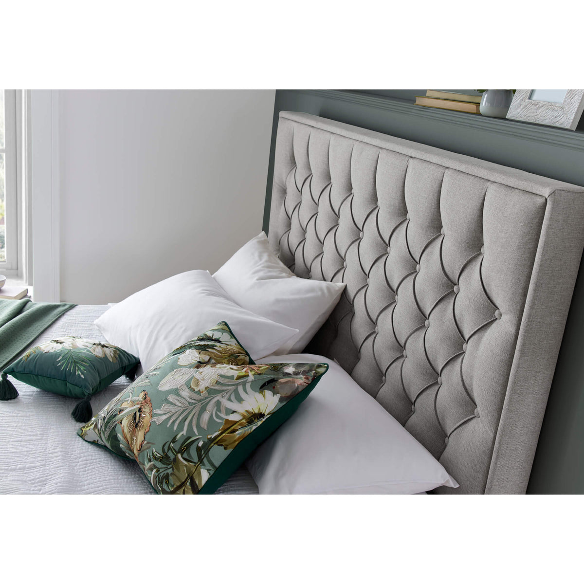 Wilson Oatmeal Fabric Ottoman Bed