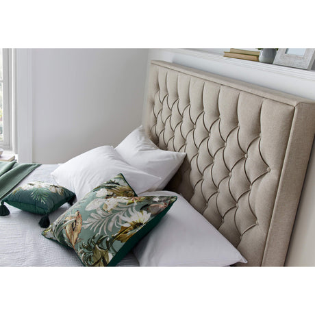 Wilson Oatmeal Fabric Ottoman Bed