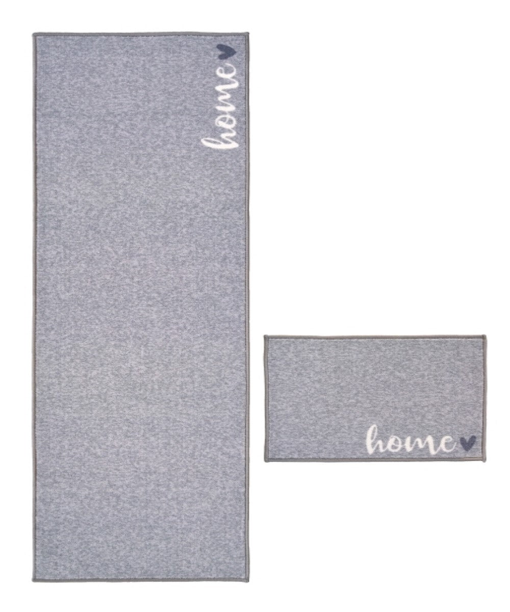 Deco Home Heart Grey  (free doormat 057cm x 040cm) Rug